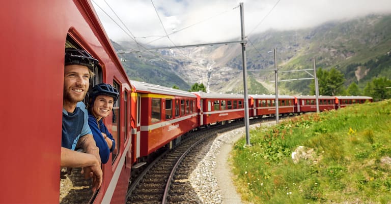 Perfektes Wochenende: Durchs Schweizer Oberengadin mit Bahn und Bike