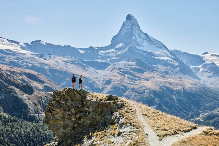 Blick auf das Original: das Matterhorn bei Zermatt in der Schweiz