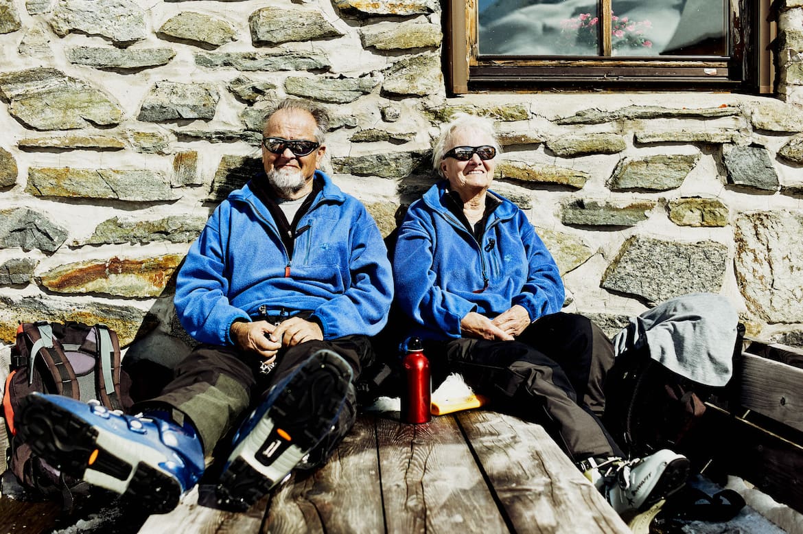 Gisela und Gustav Nachtigal aus Bremen gehen hier seit mehr als 60 Jahren Skitouren.