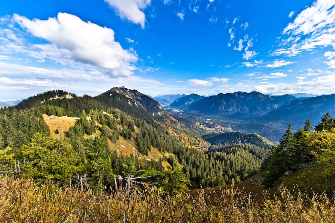 Aussicht vom Brunnenkopf ins Graswangtal