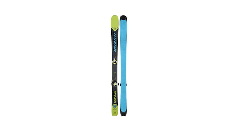 Das Youngstar Ski-Set von DYNAFIT in der Farbe Lambo green black kann sich sehen lassen.