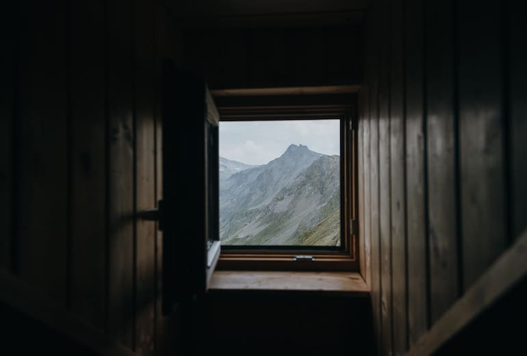 Blick aus dem Fenster der Hagener Hütte