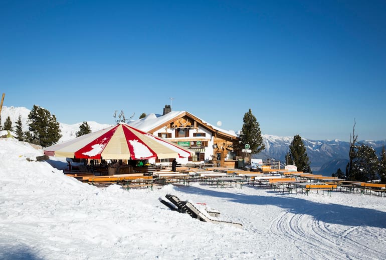 Sonnig gelegen: die Kaltenbacher Skihütte im Zillertal